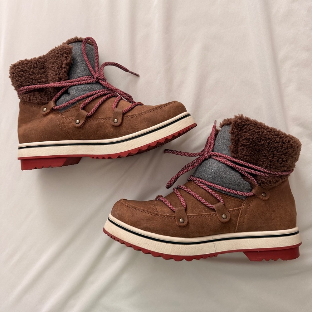 Maurices Cozy Brown Fleece Boots
